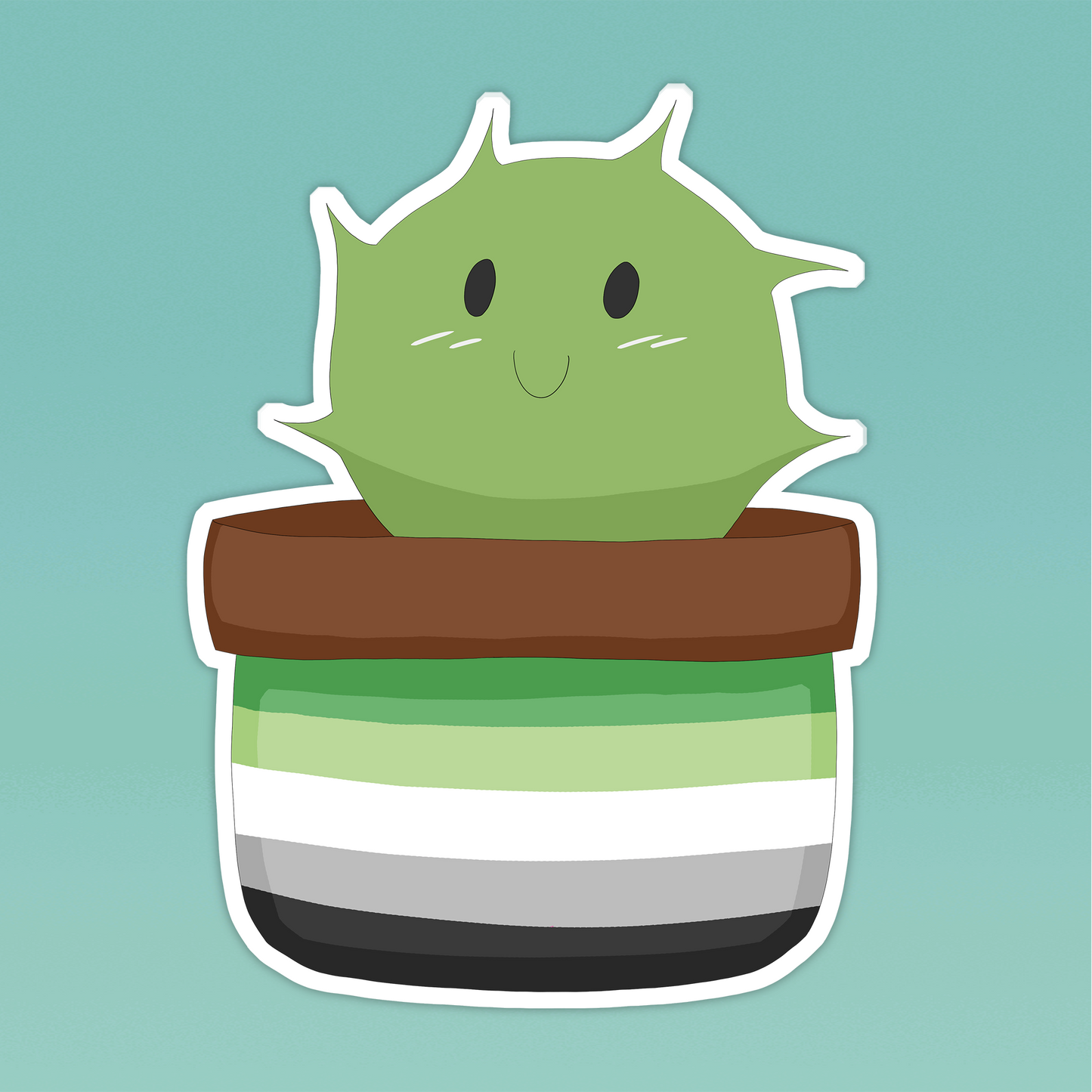 Aromantic Cactus Sticker