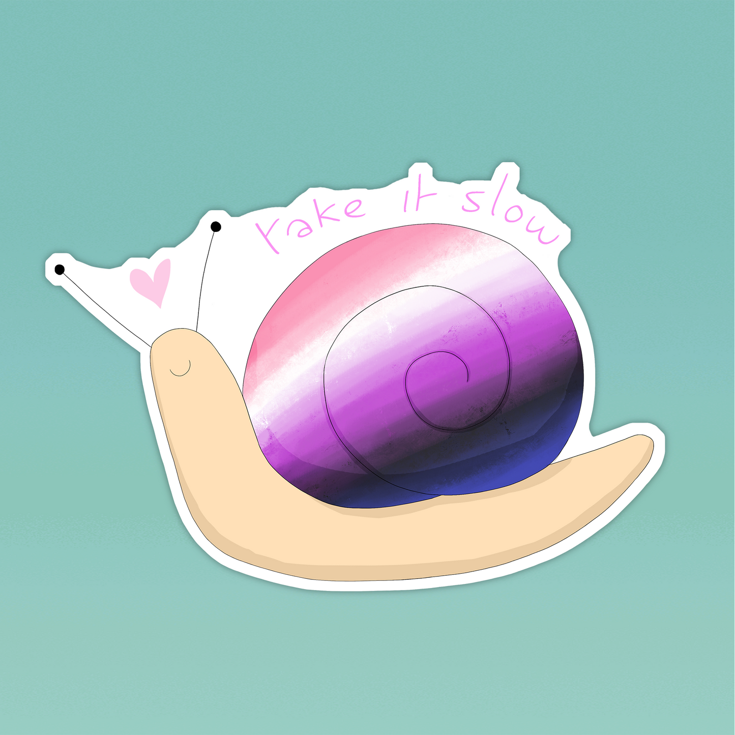 Genderfluid Snail Sticker