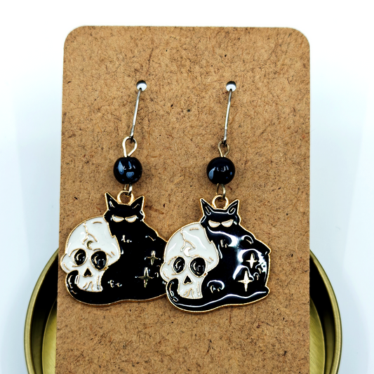 Cat Skull Earrings