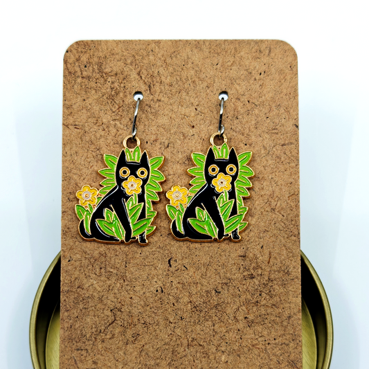 Cat Plant Earrings