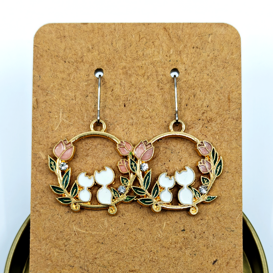 Cat Tulips Earrings
