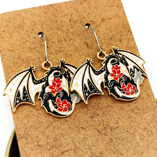 Flower Dragon Earrings