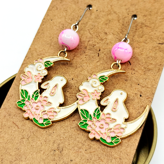 Moon Bunny Earrings