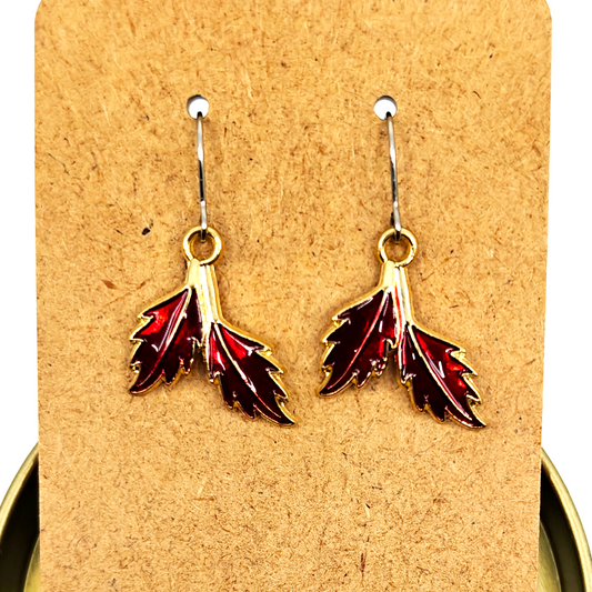 Red Autumn Leaves Earrings