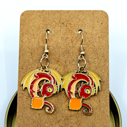 Red Dragon Earrings