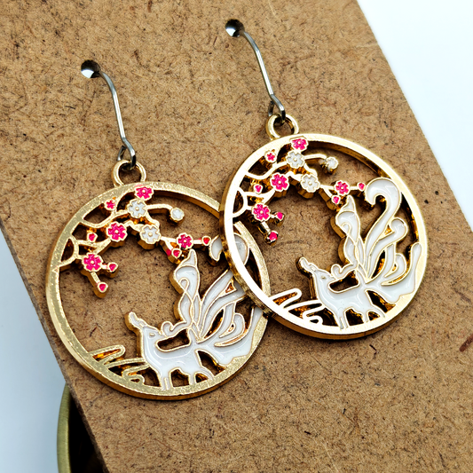 Sakura Fox Earrings