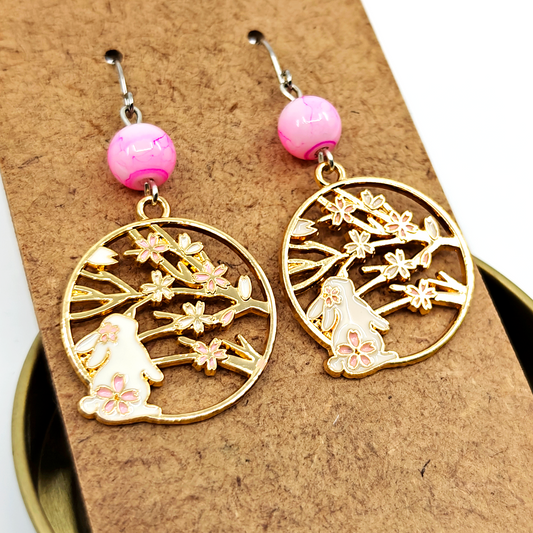 Sakura Rabbit Earrings