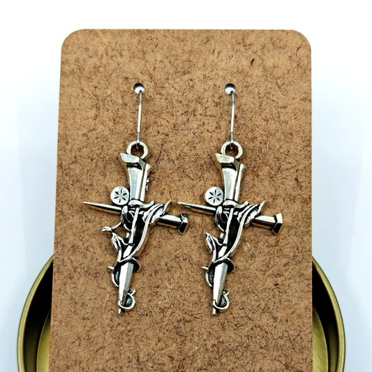 Silver Cross Earrings
