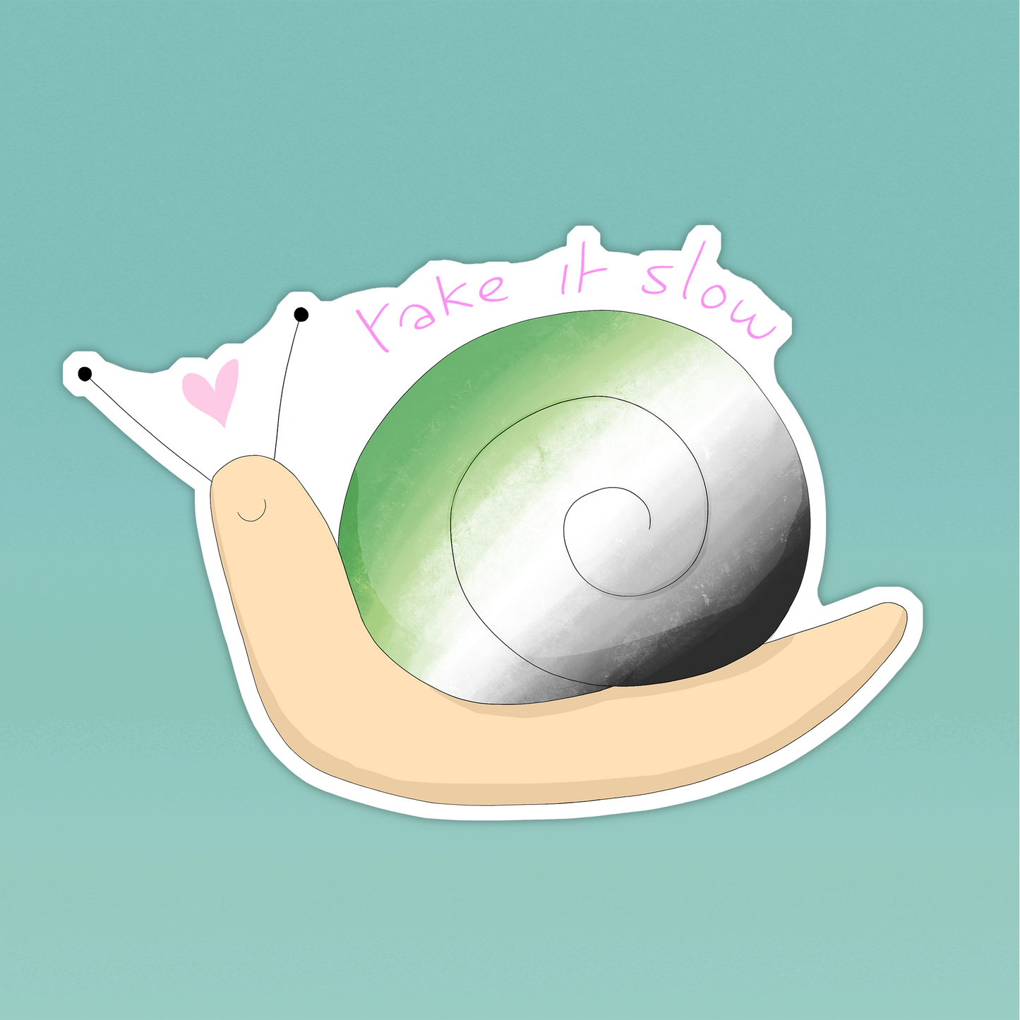 Aromantic Snail Sticker