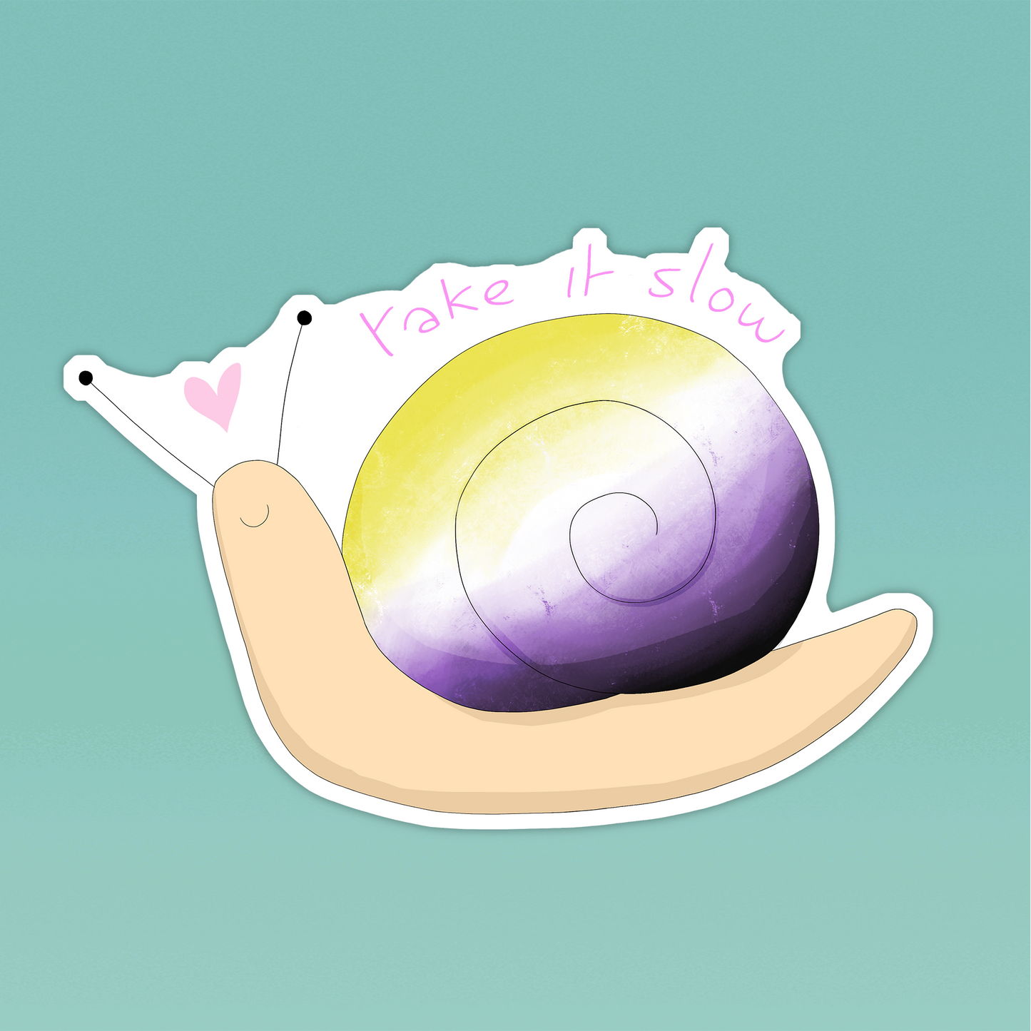 Non-Binary Snail Sticker
