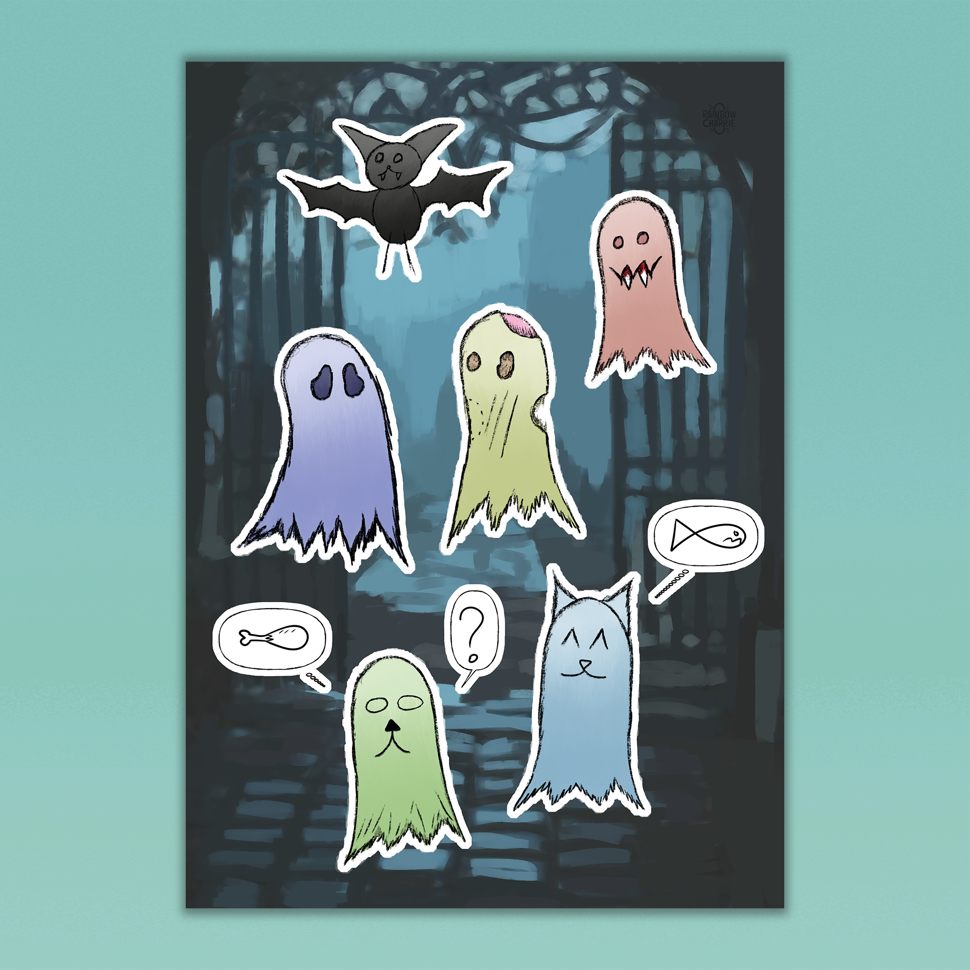 Off Ghost Sticker Ghosts Sticker Sheet – Silva & Rain