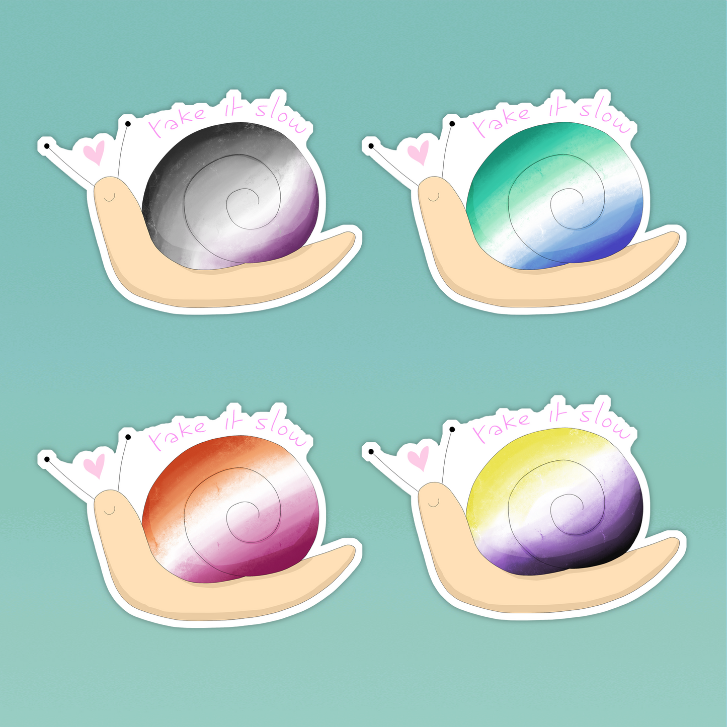 Snail Pride Stickers