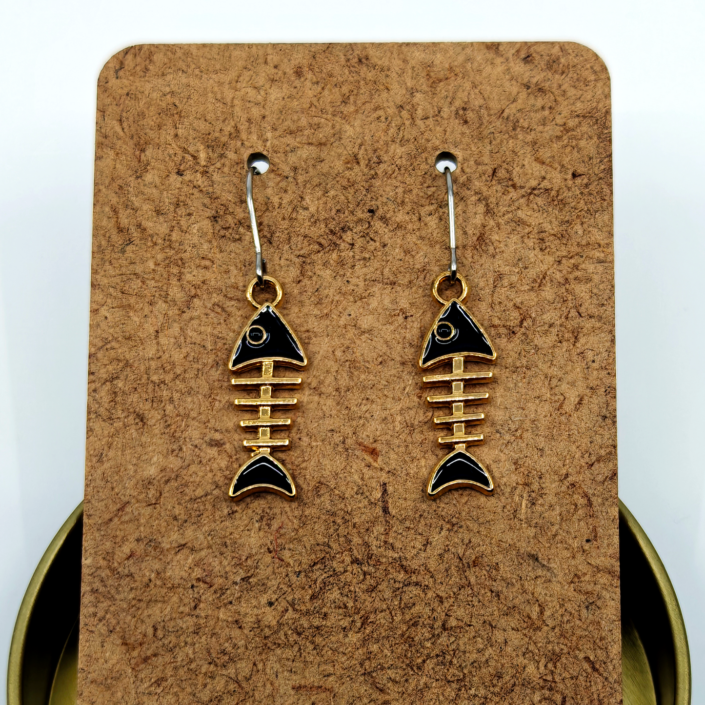 Black Fishbones Earrings