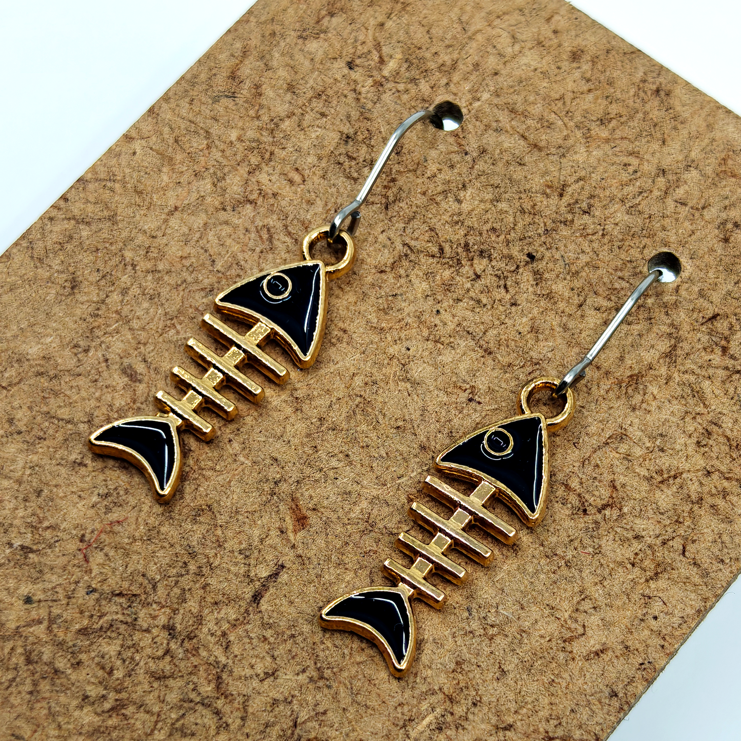 Black Fishbones Earrings