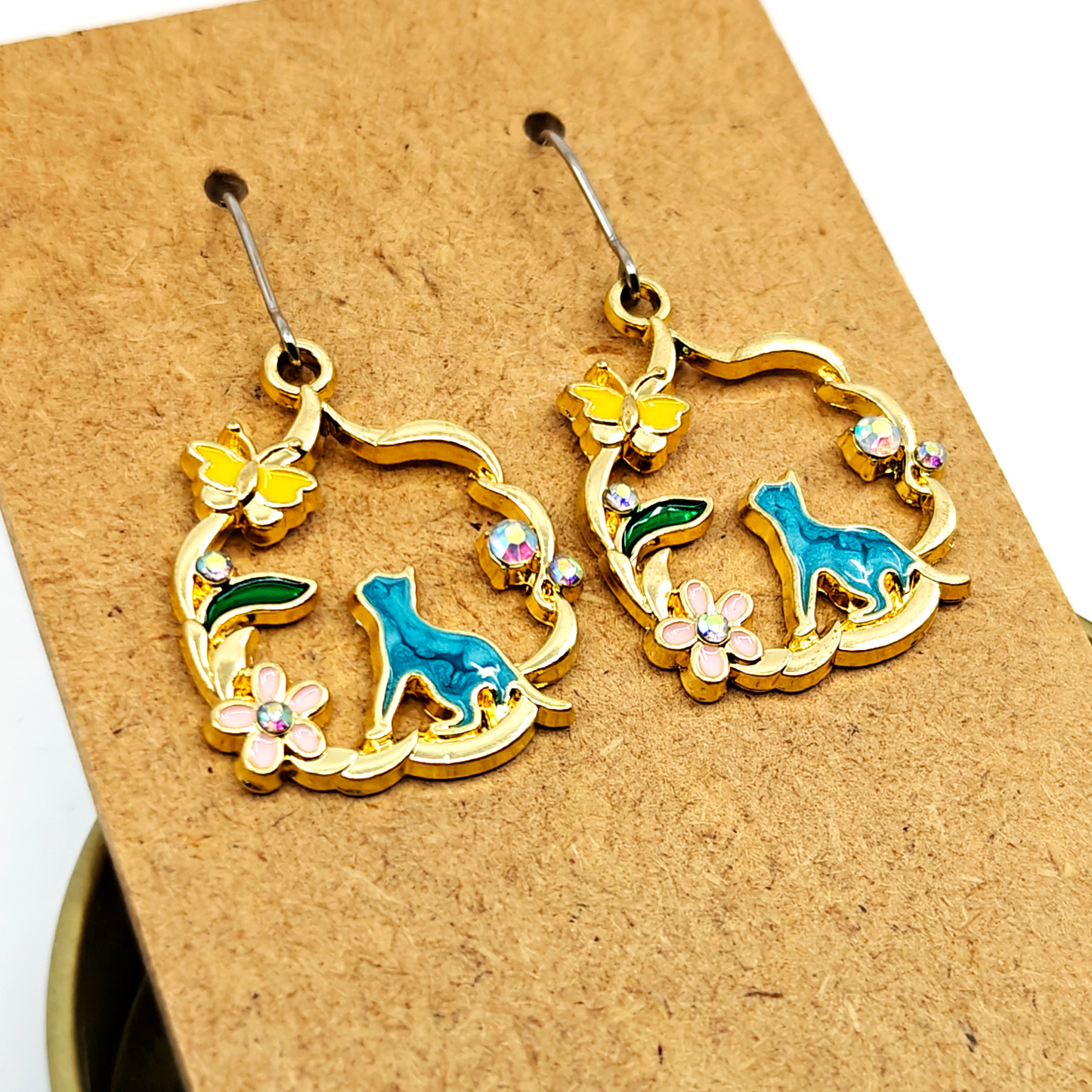 Blue Cat Earrings
