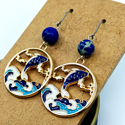 Blue Fish Earrings