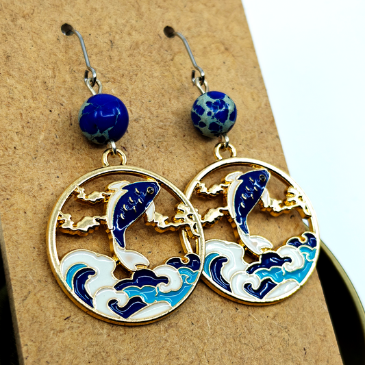 Blue Fish Earrings