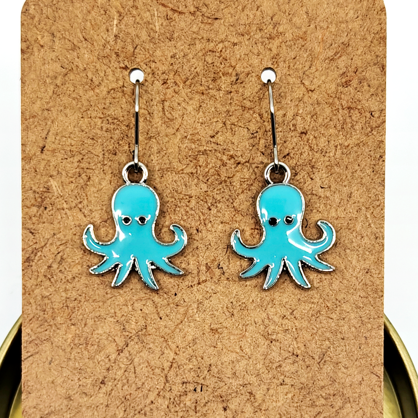 Blue Octopus Earrings