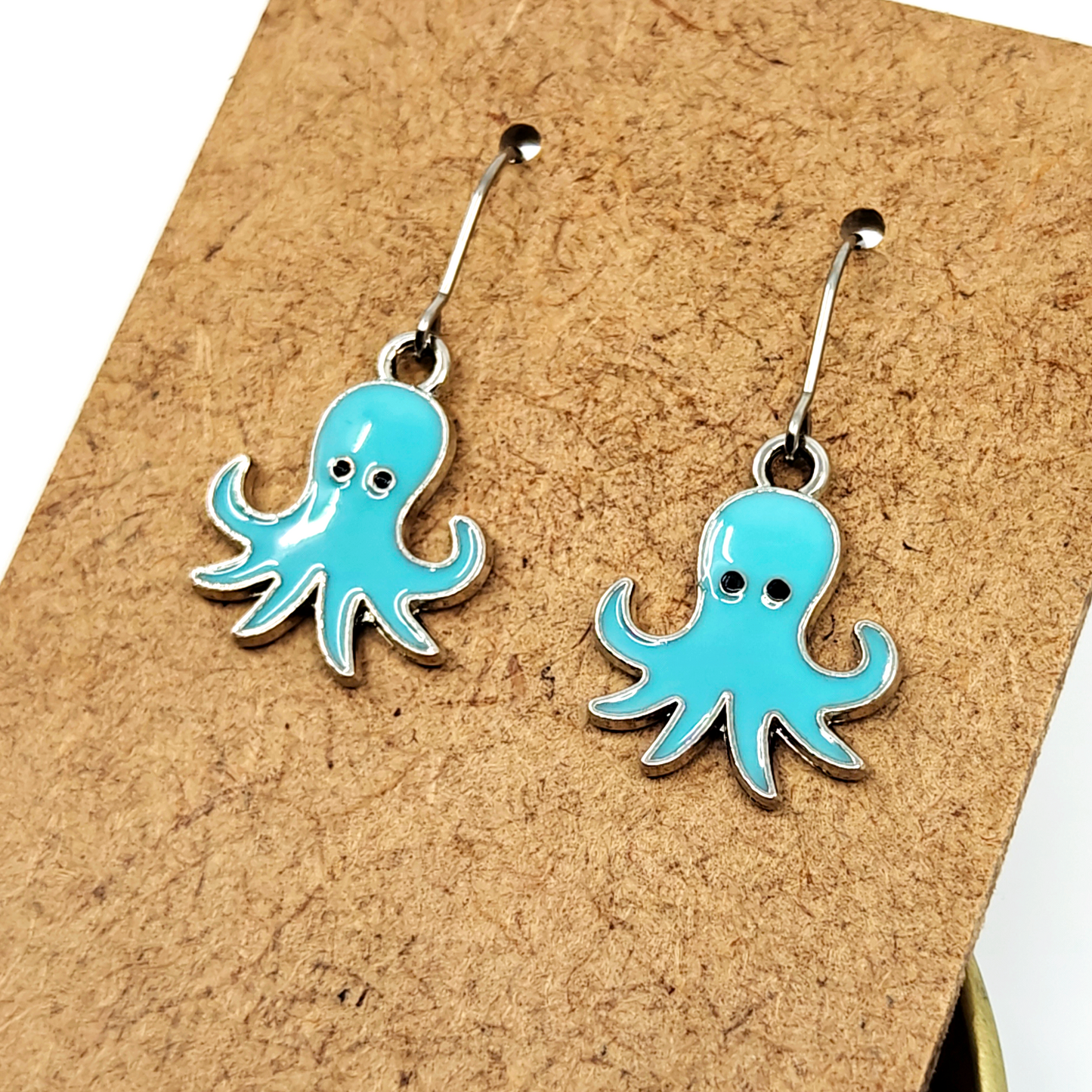 Blue Octopus Earrings