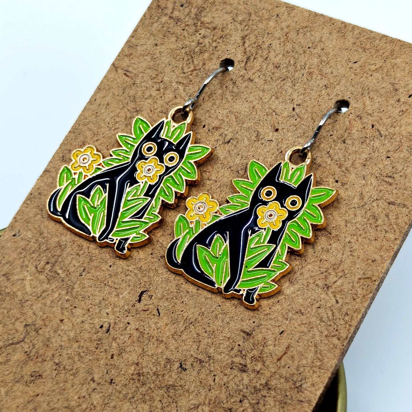 Cat Plant Earrings