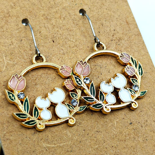 Cat Tulips Earrings