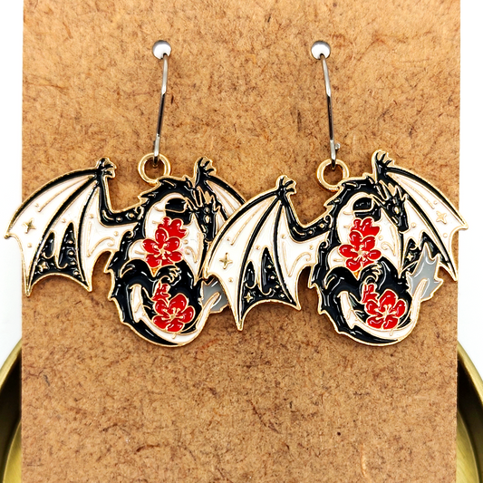 Flower Dragon Earrings