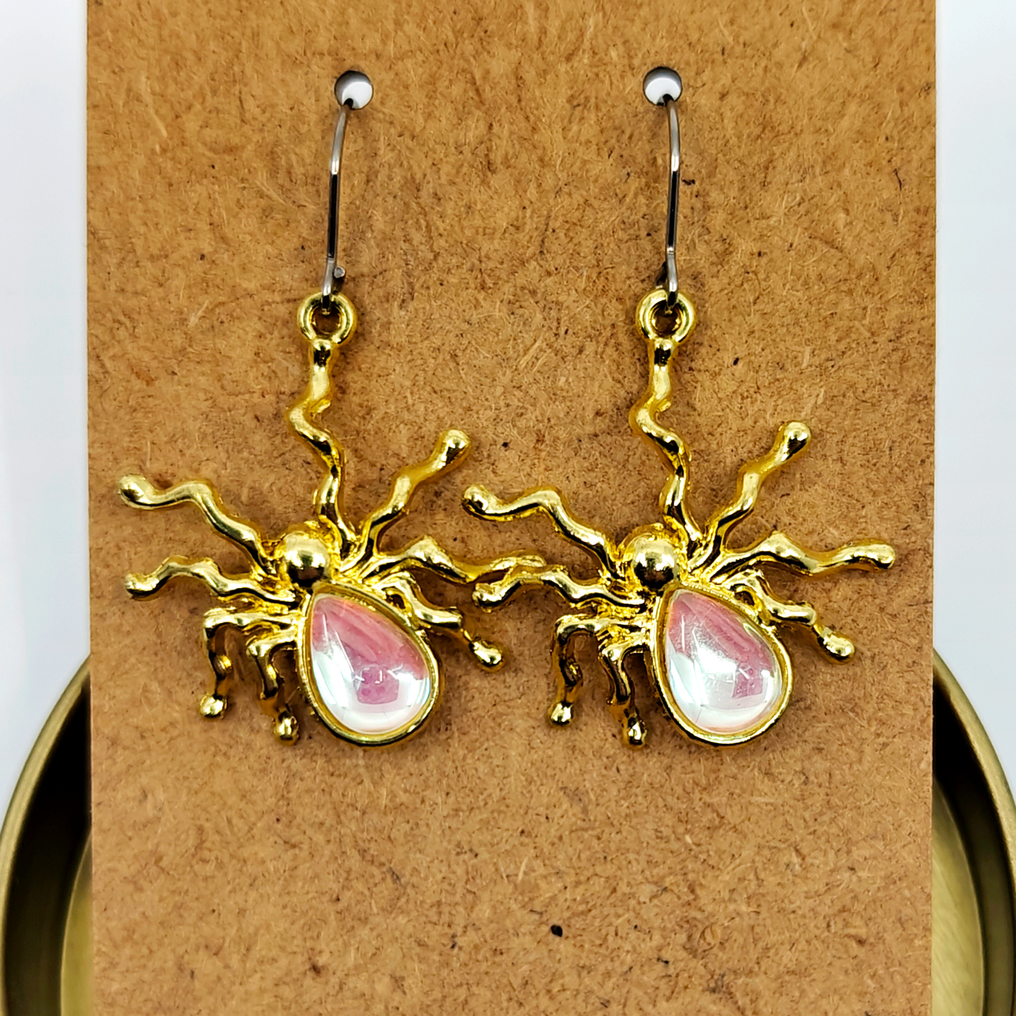 Golden Spiders Earrings
