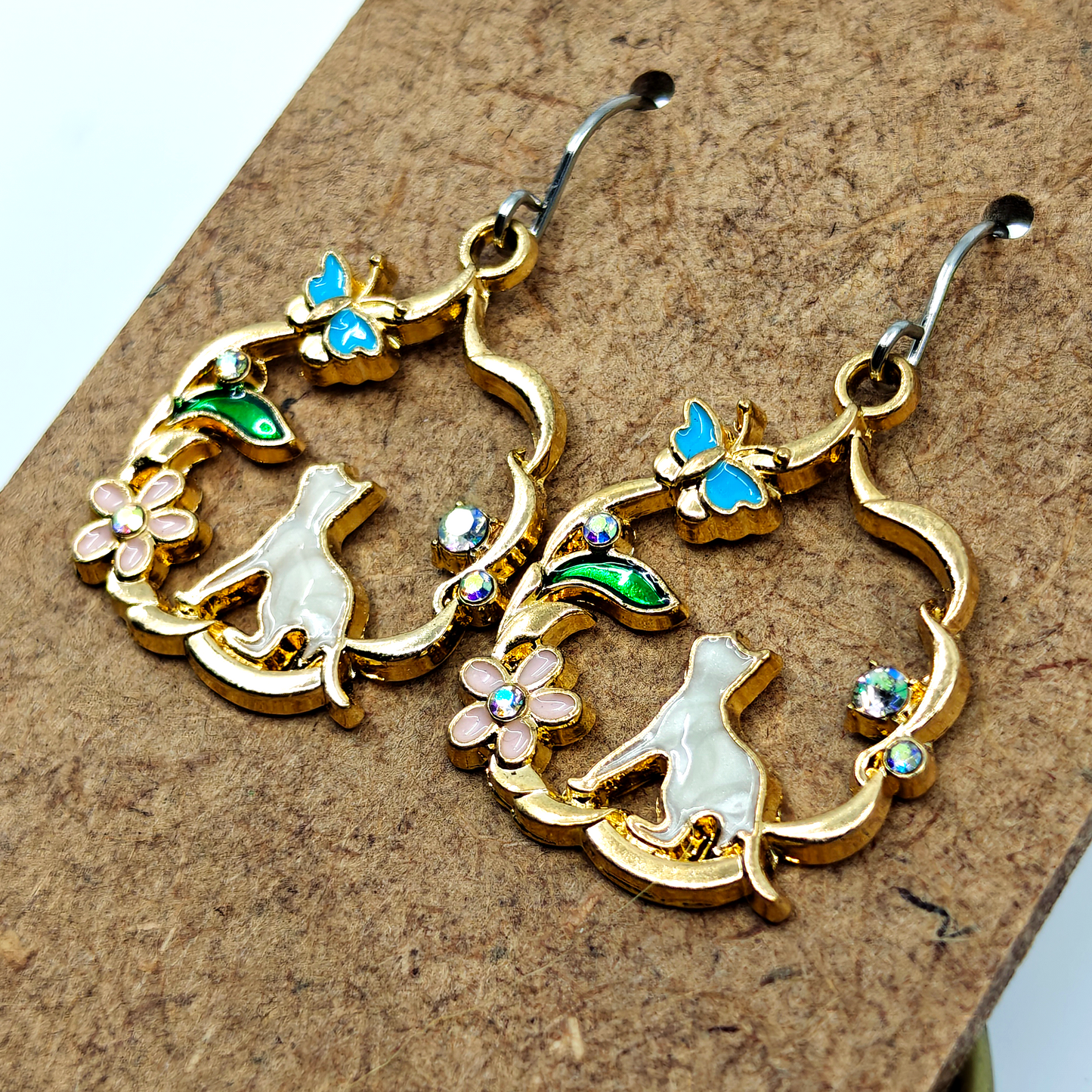 Golden Cat Earrings