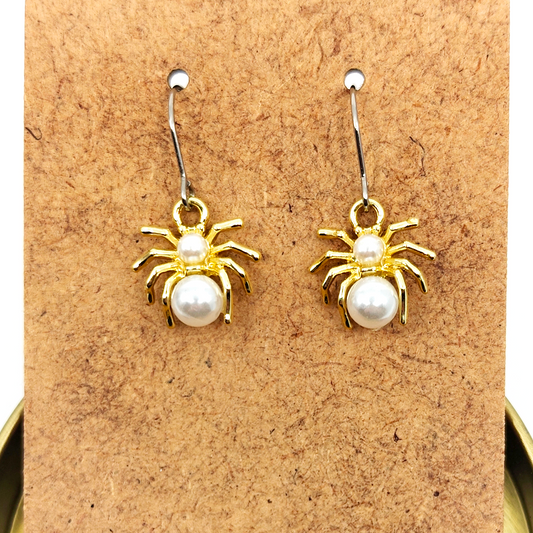 Gold Spiders Earrings