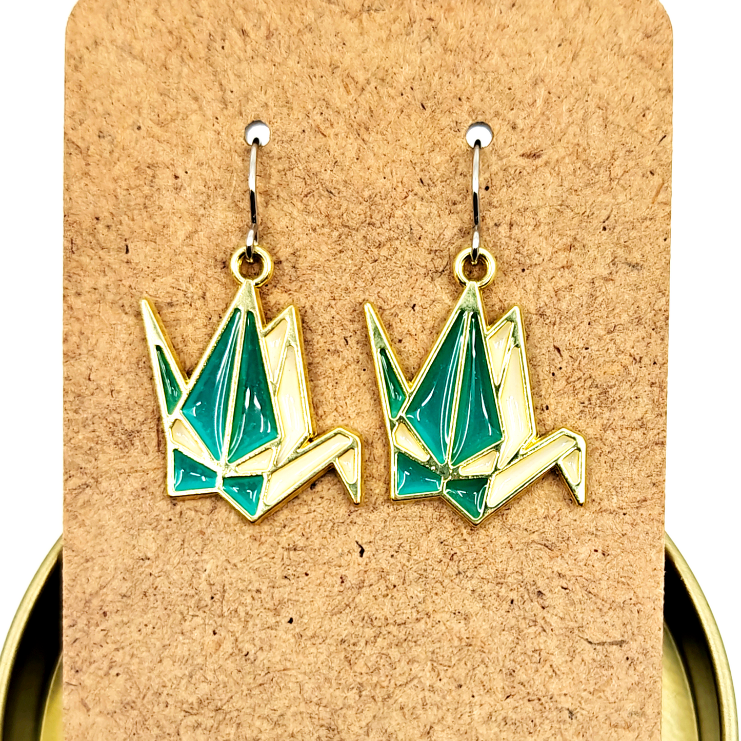 Green Cranes Earrings