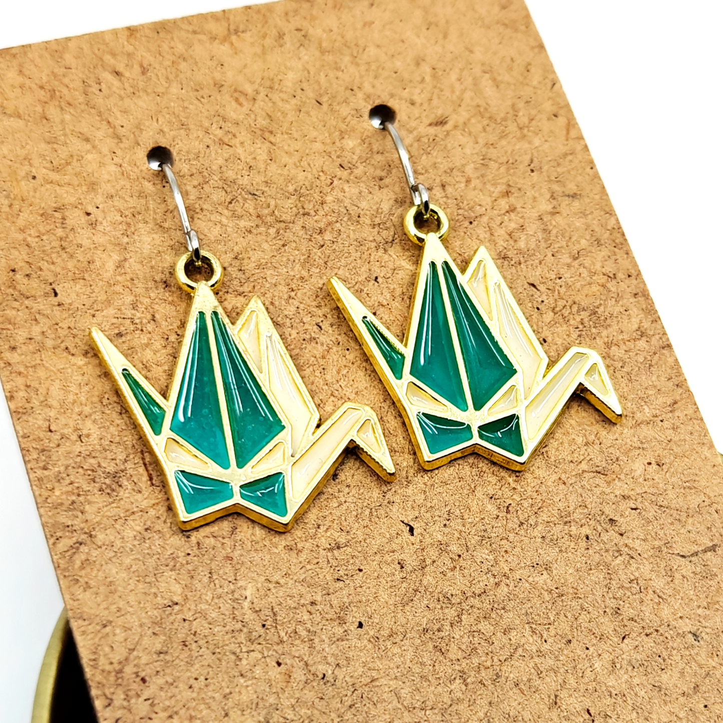 Green Cranes Earrings