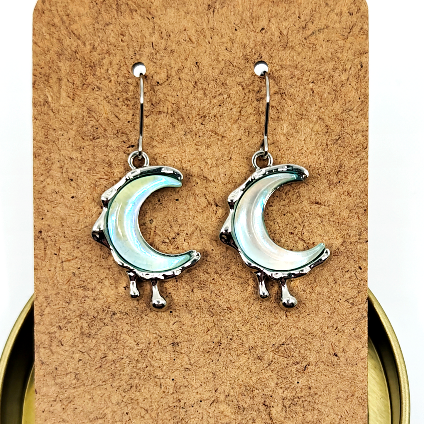 Green Moon Earrings