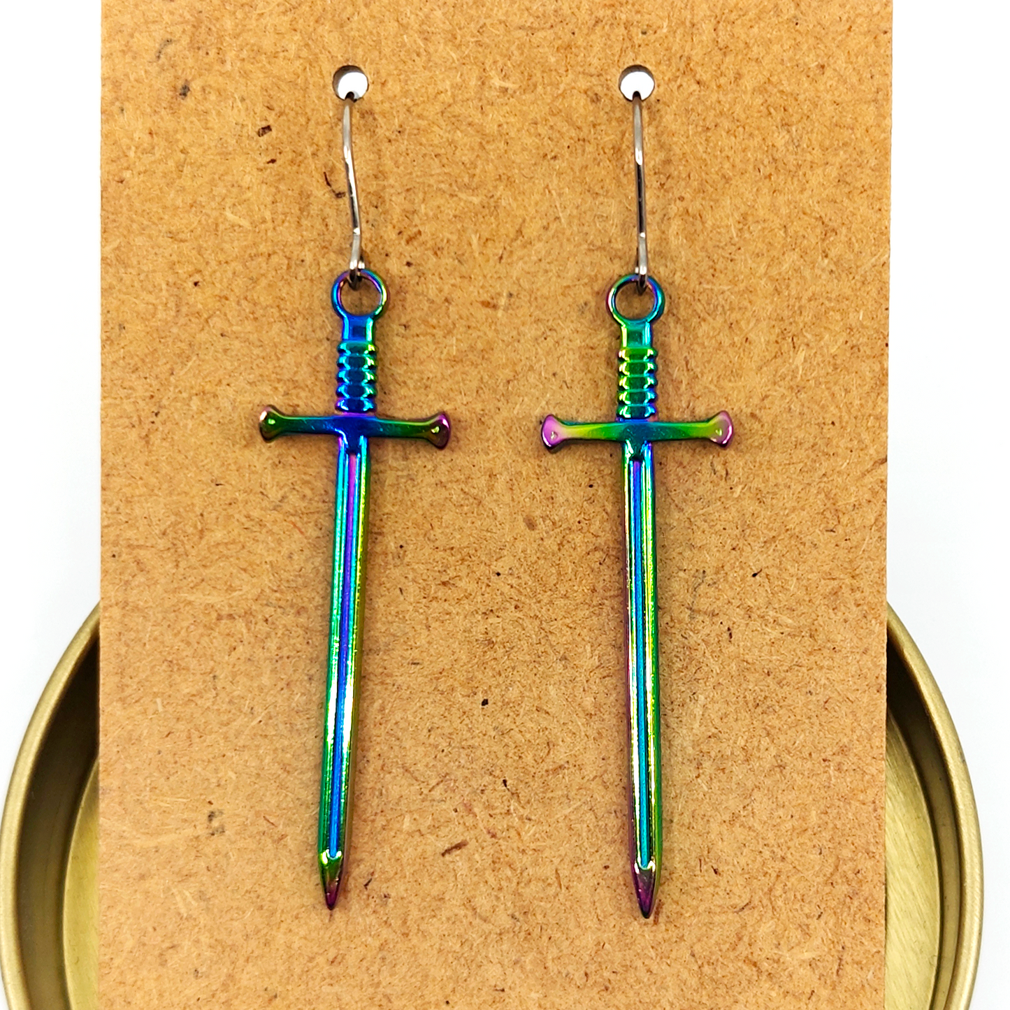 Holographic Sword Earrings