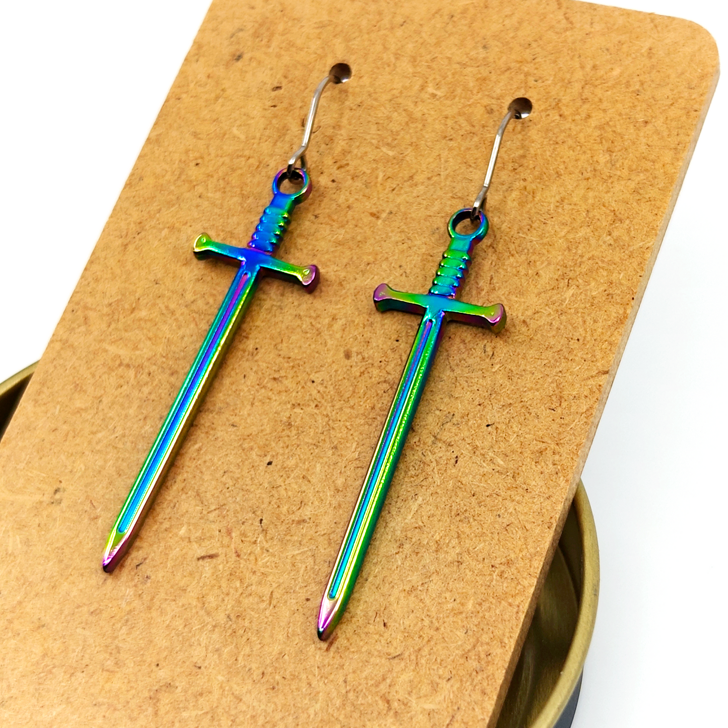 Holographic Sword Earrings