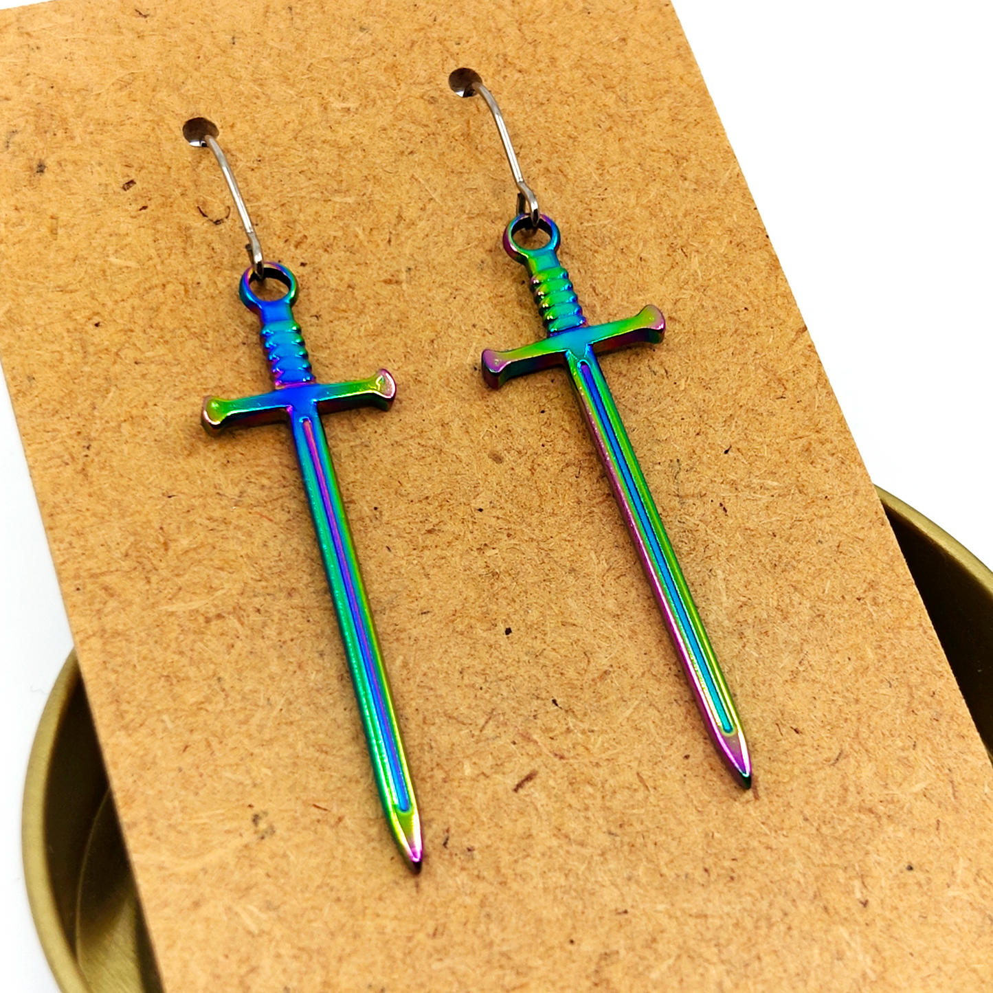 Holographic Sword Earrings