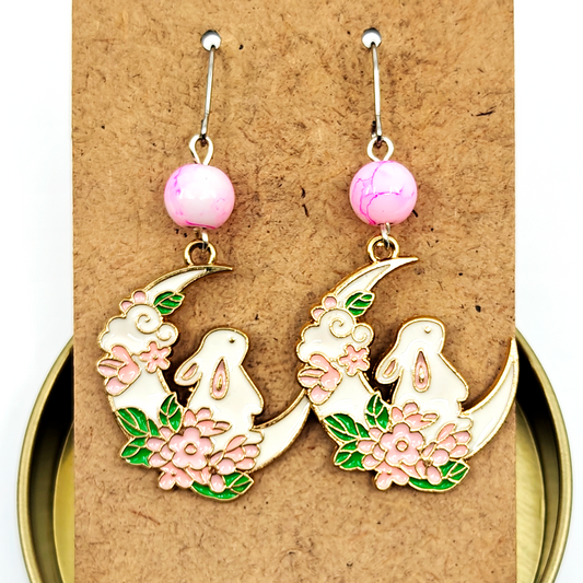 Moon Bunny Earrings