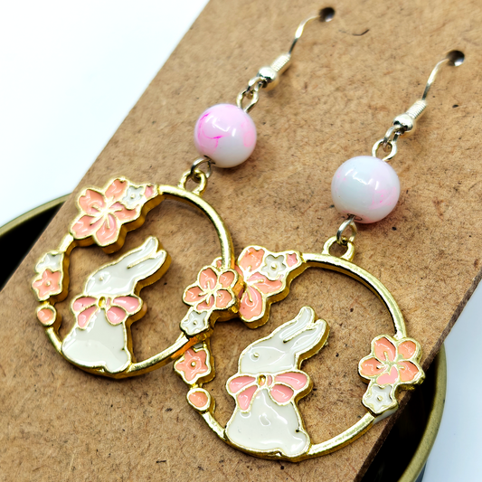 Pink Bunnies Earrings