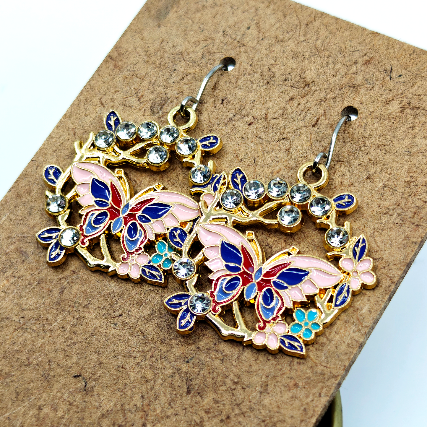 Pink Butterflies Earrings