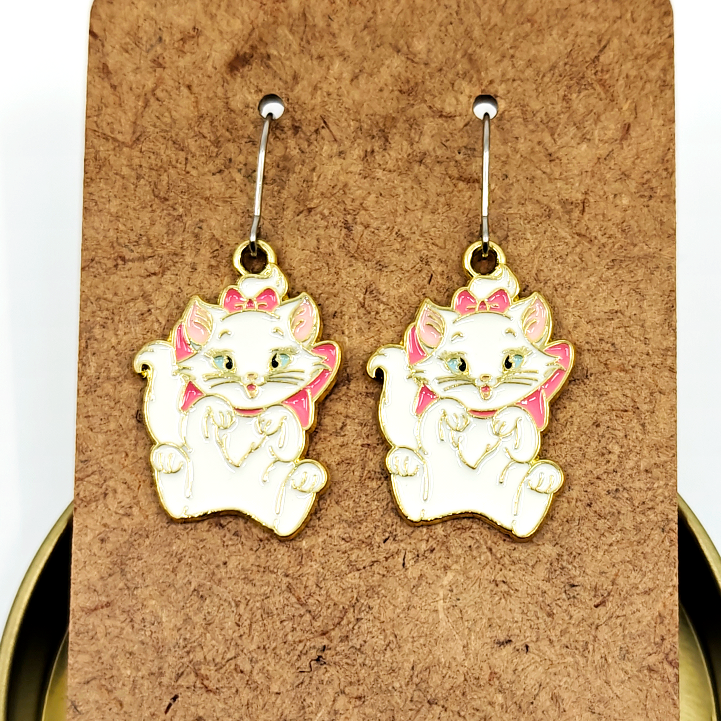 Pink Cat Earrings