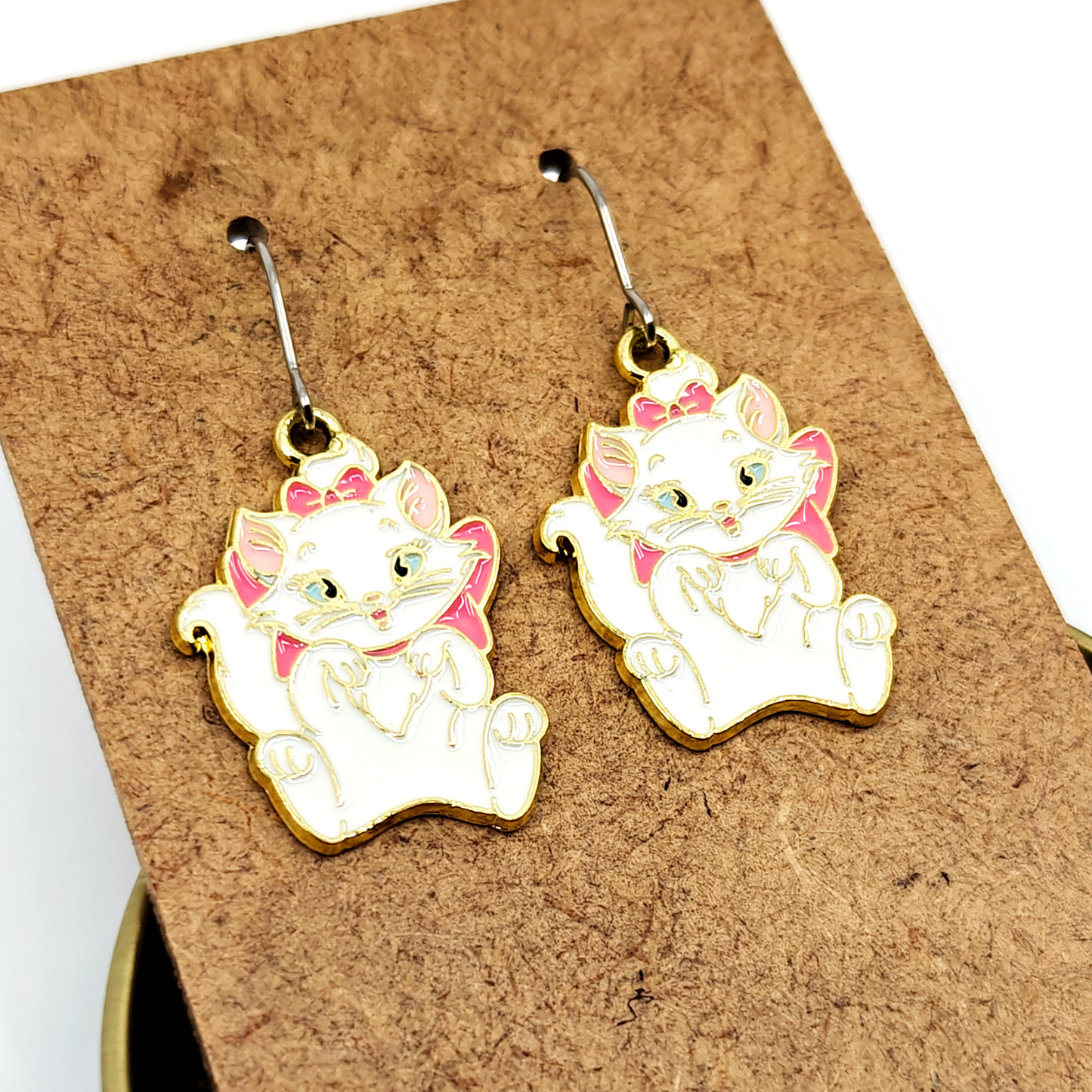 Pink Cat Earrings