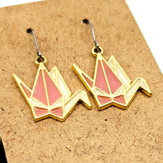 Pink Cranes Earrings