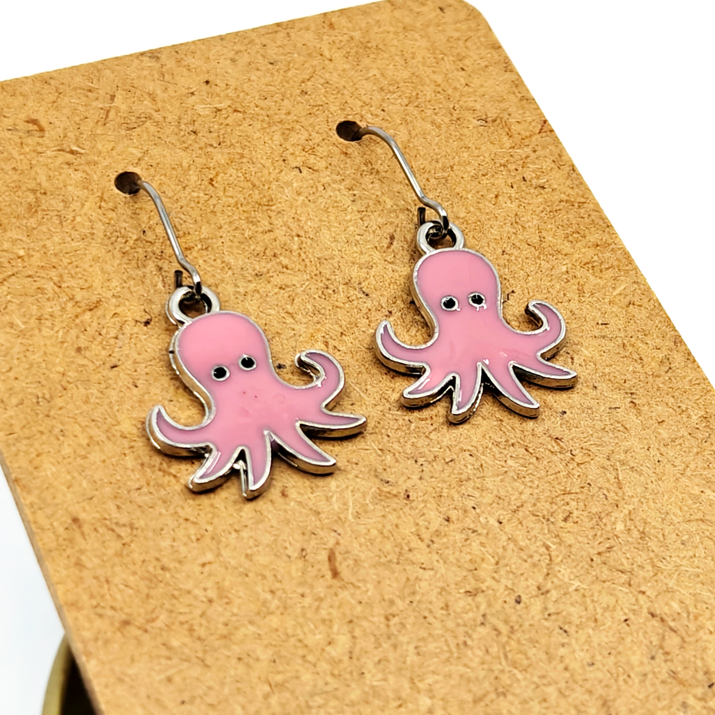 Pink Octopus Earrings