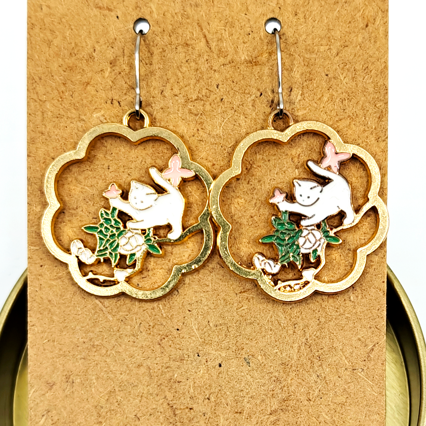 Playing Cat Earrings