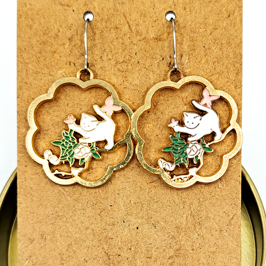 Playing Cat Earrings