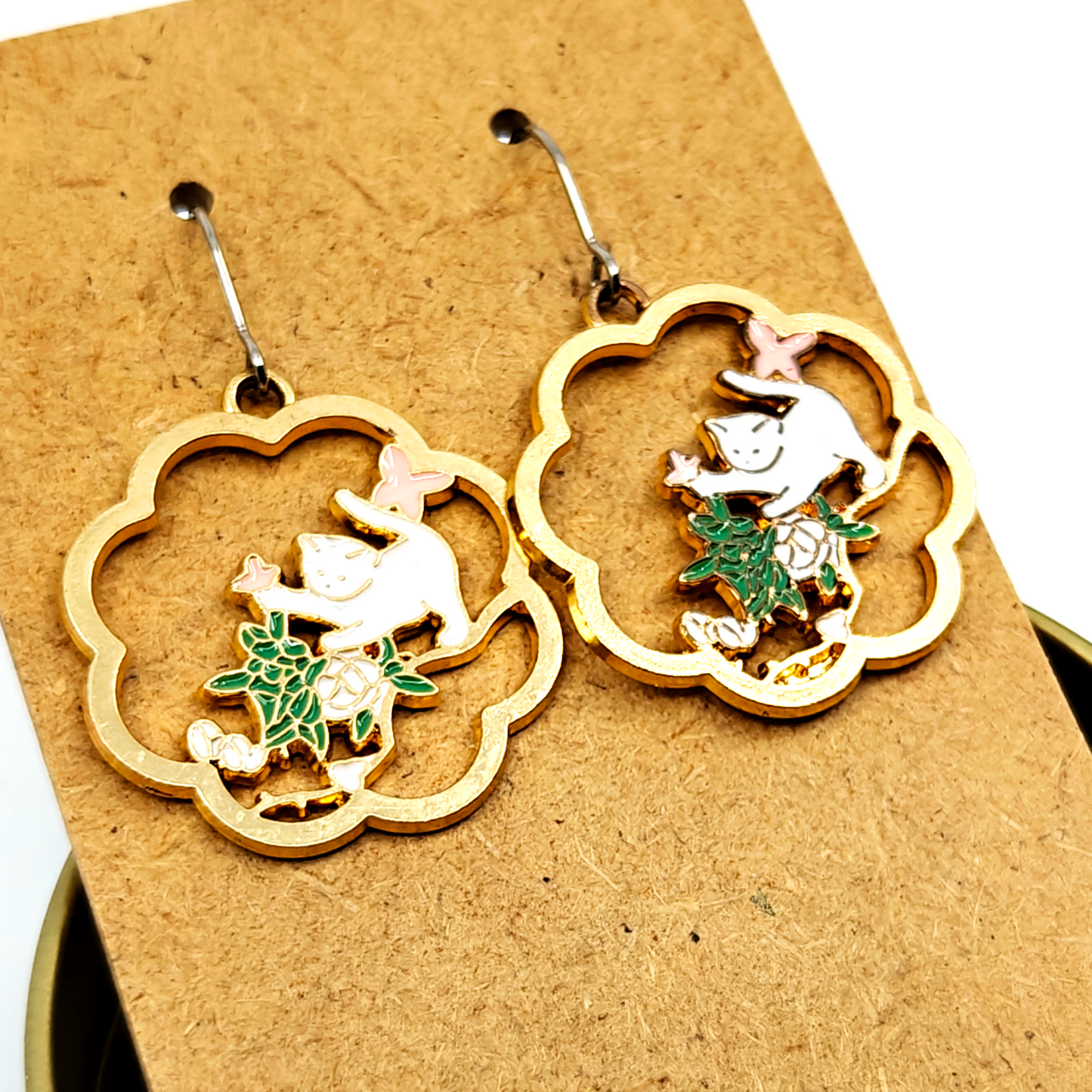 Playing Cat Earrings
