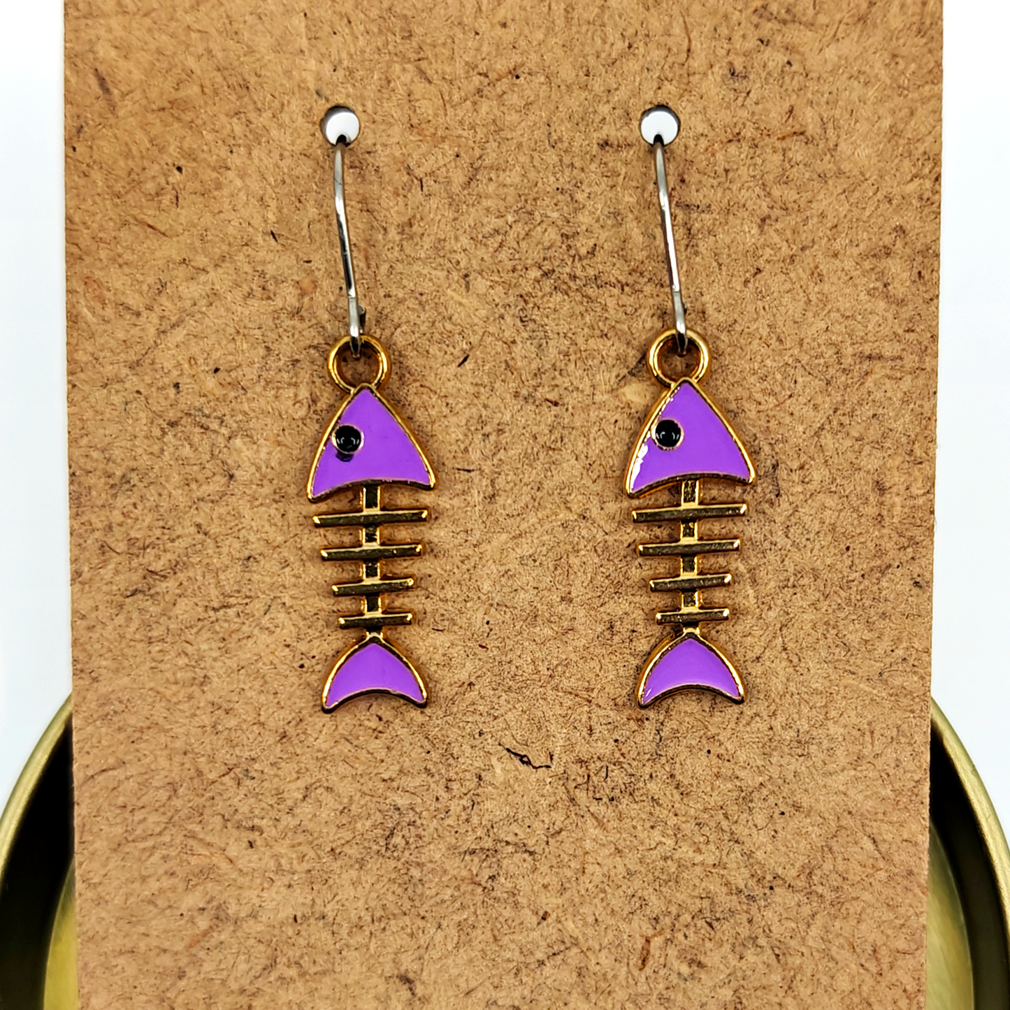 Purple Fishbone Earrings