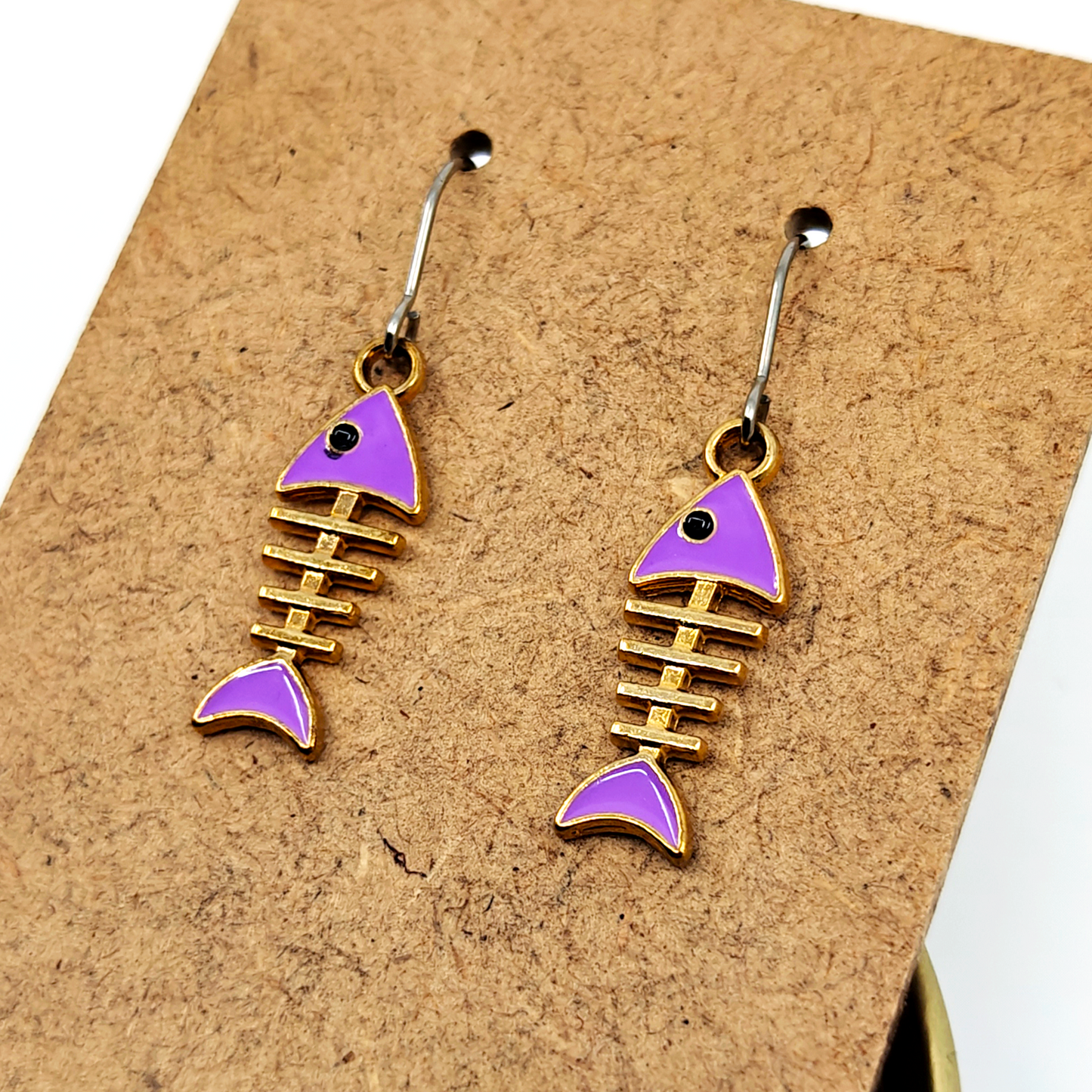 Purple Fishbone Earrings