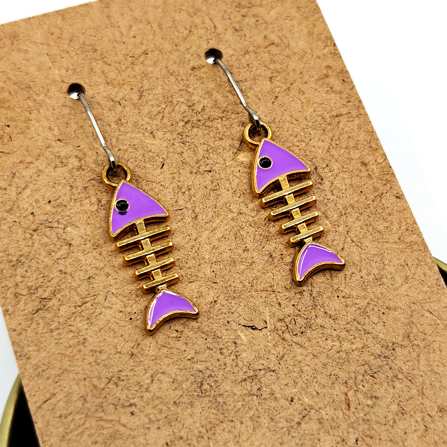 Purple Fishbone Earrings
