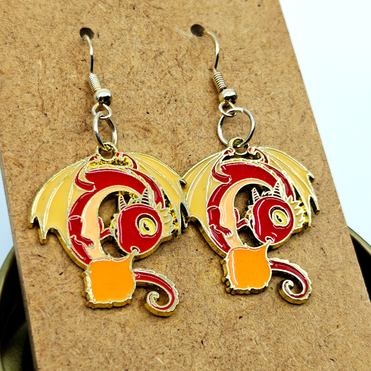 Red Dragon Earrings