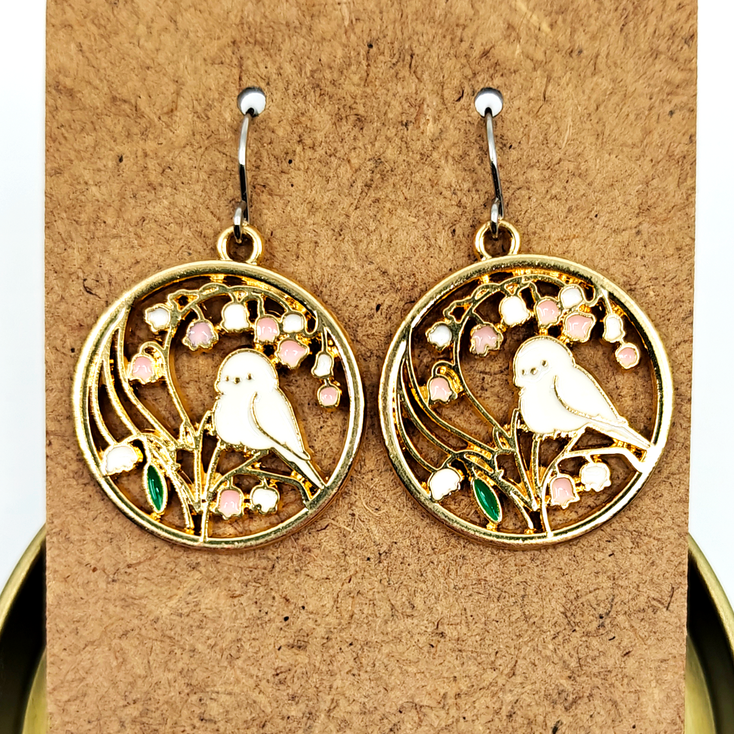 Round Bird Earrings